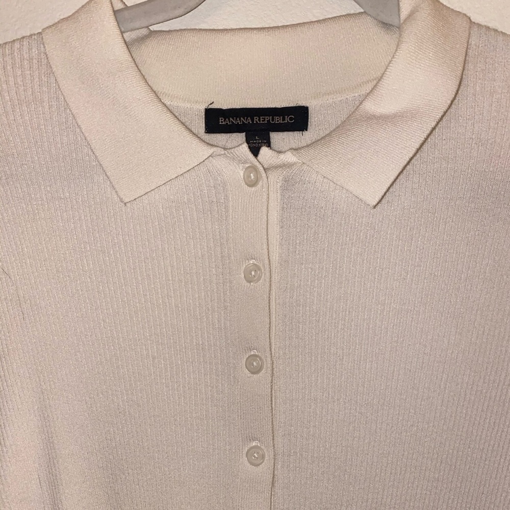 Banana republic cream collared shirt